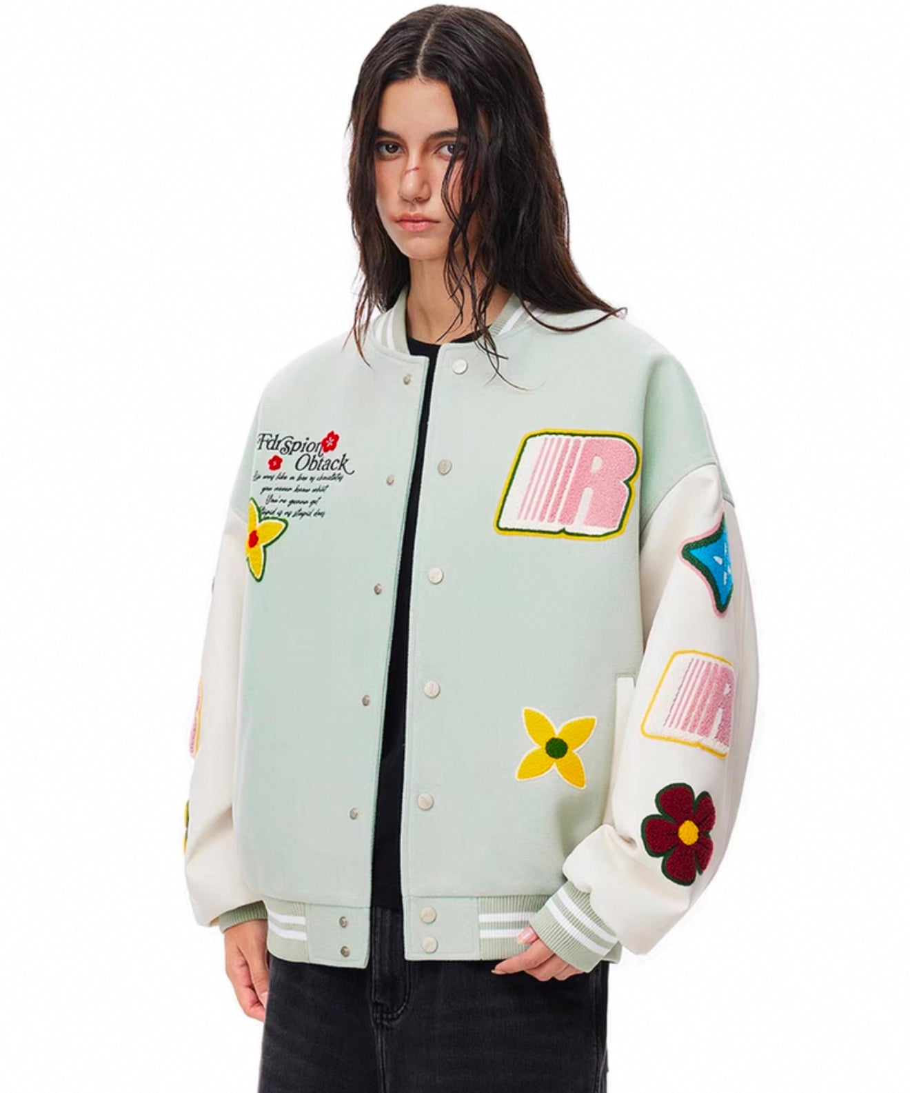Floral Thickened Unisex Baseball Jacket