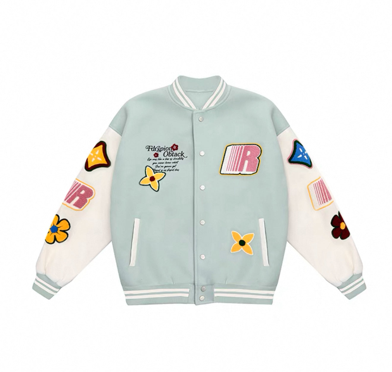 Floral Thickened Unisex Baseball Jacket