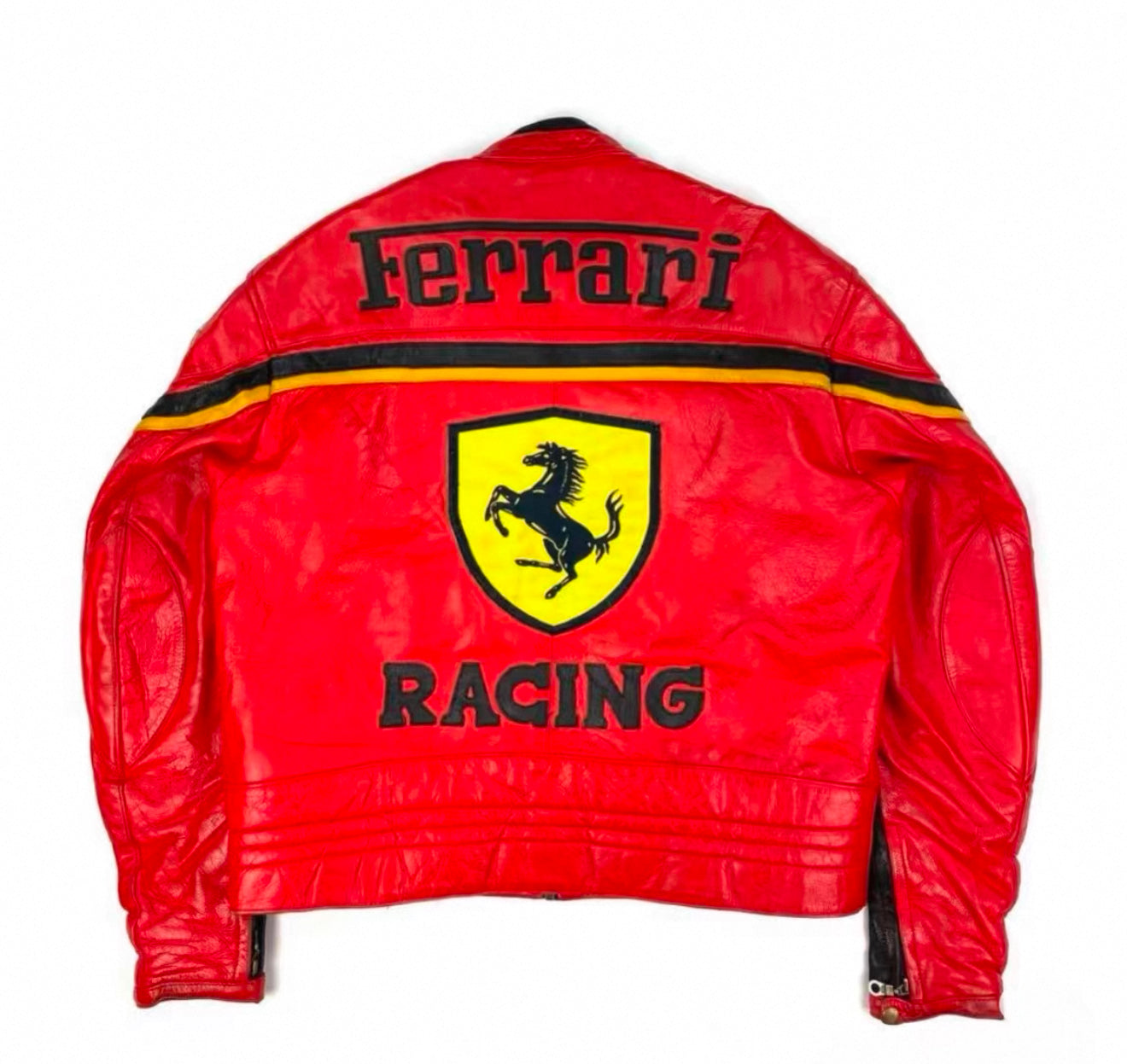 Ferrari Racing Leather Jacket – Vintage F1 Style Motorsport Outerwear