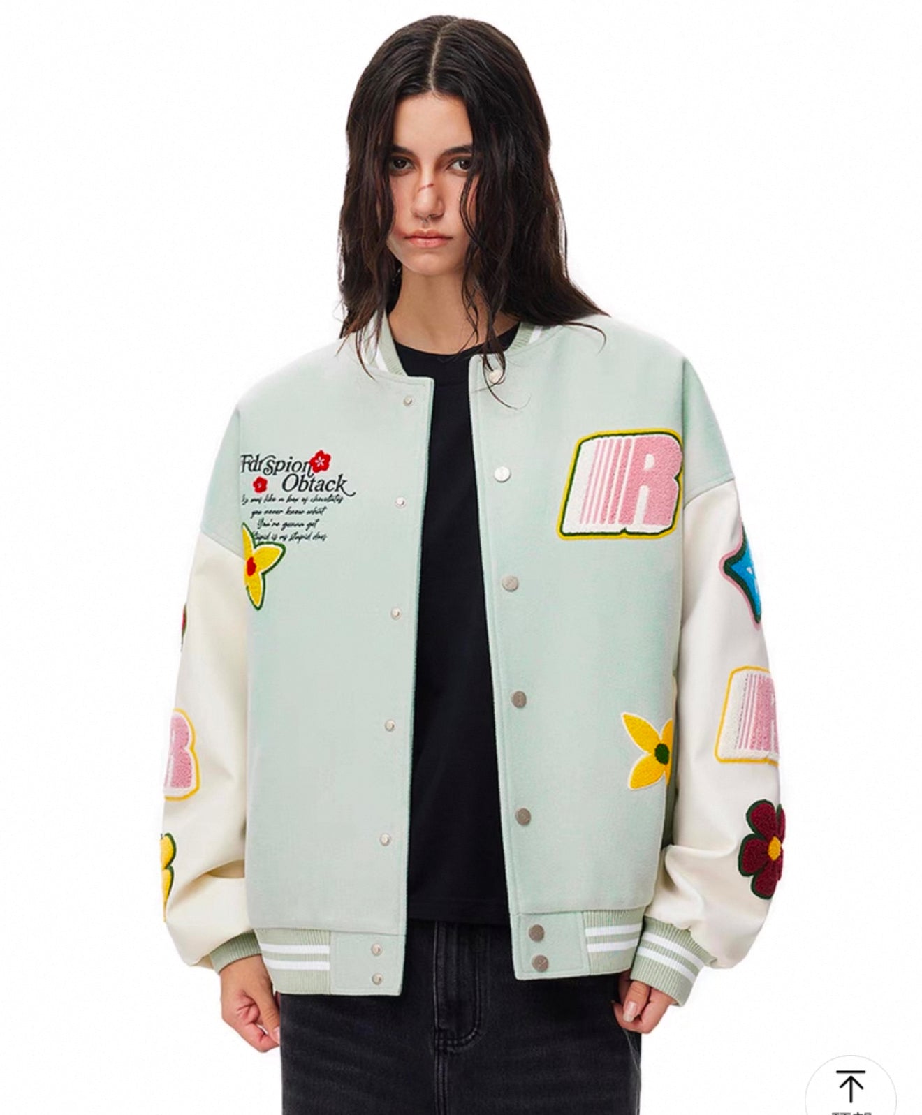 Floral Thickened Unisex Baseball Jacket