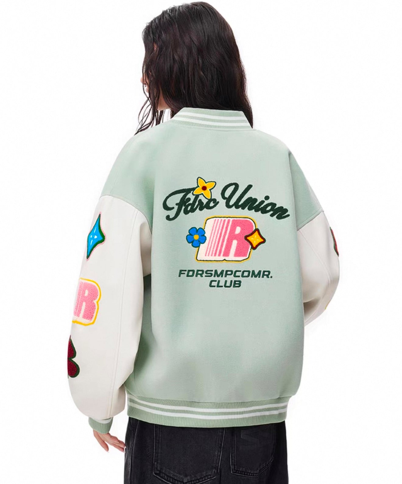 Floral Thickened Unisex Baseball Jacket