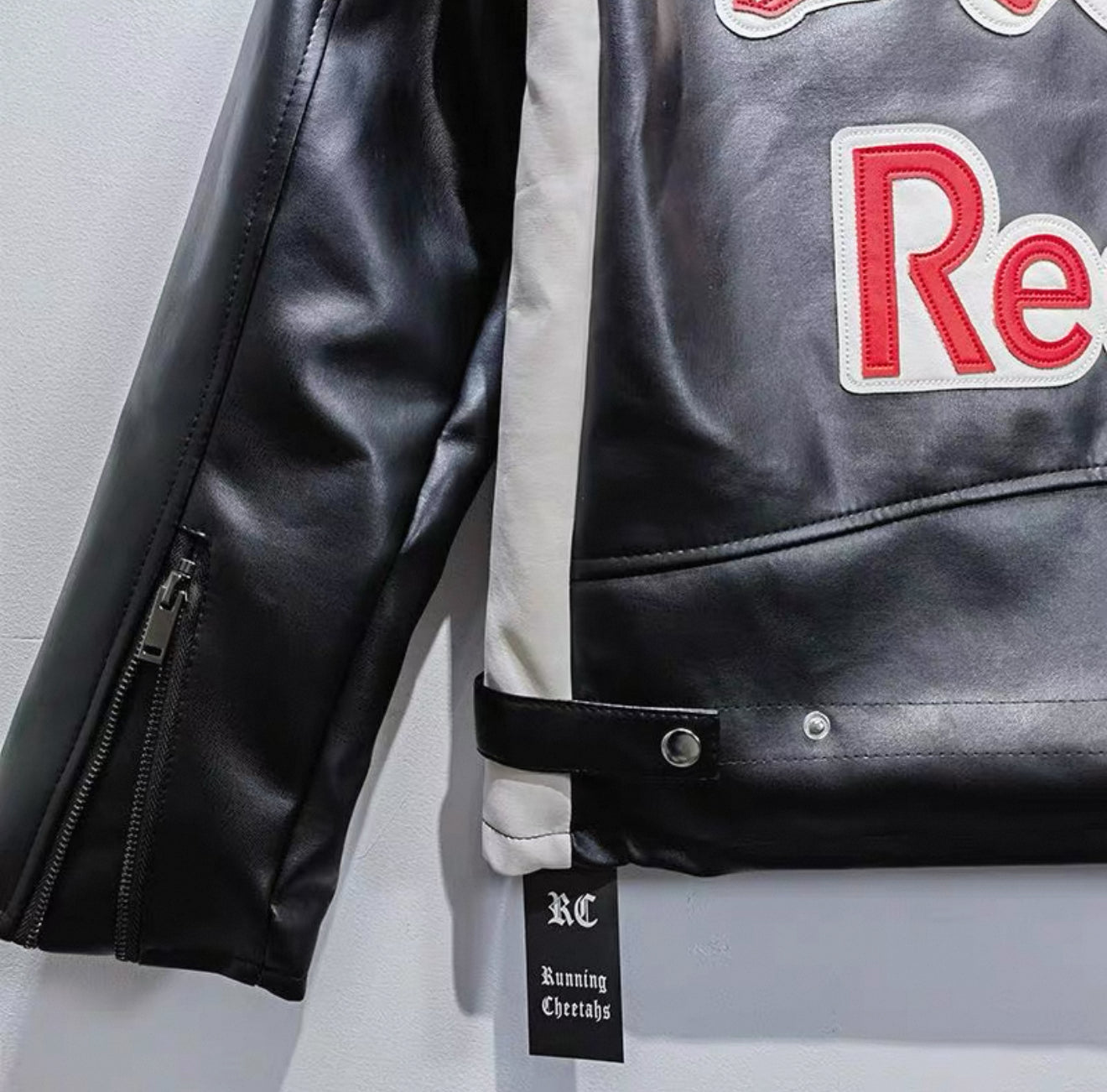 Red Bull Racing Leather Jacket – MotoGP Style Biker Jacket with Sponsor Patches