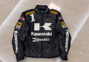 Kawasaki Racing Leather Jacket – MotoGP Style Biker Gear