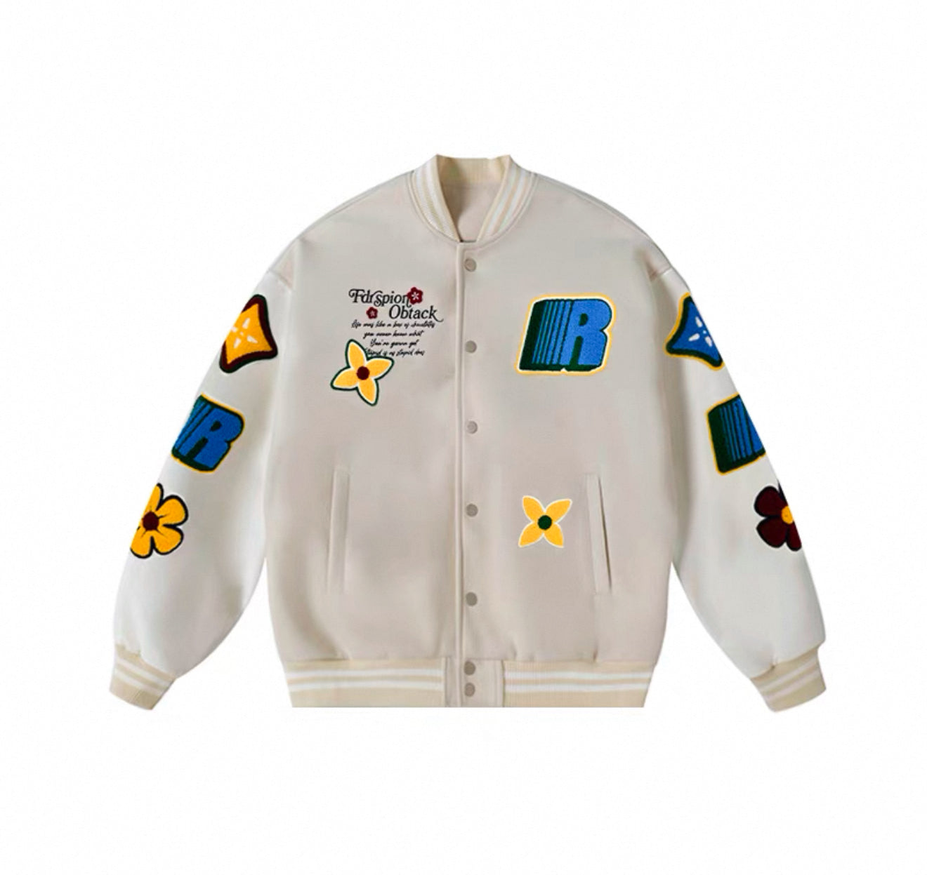 Floral Thickened Unisex Baseball Jacket