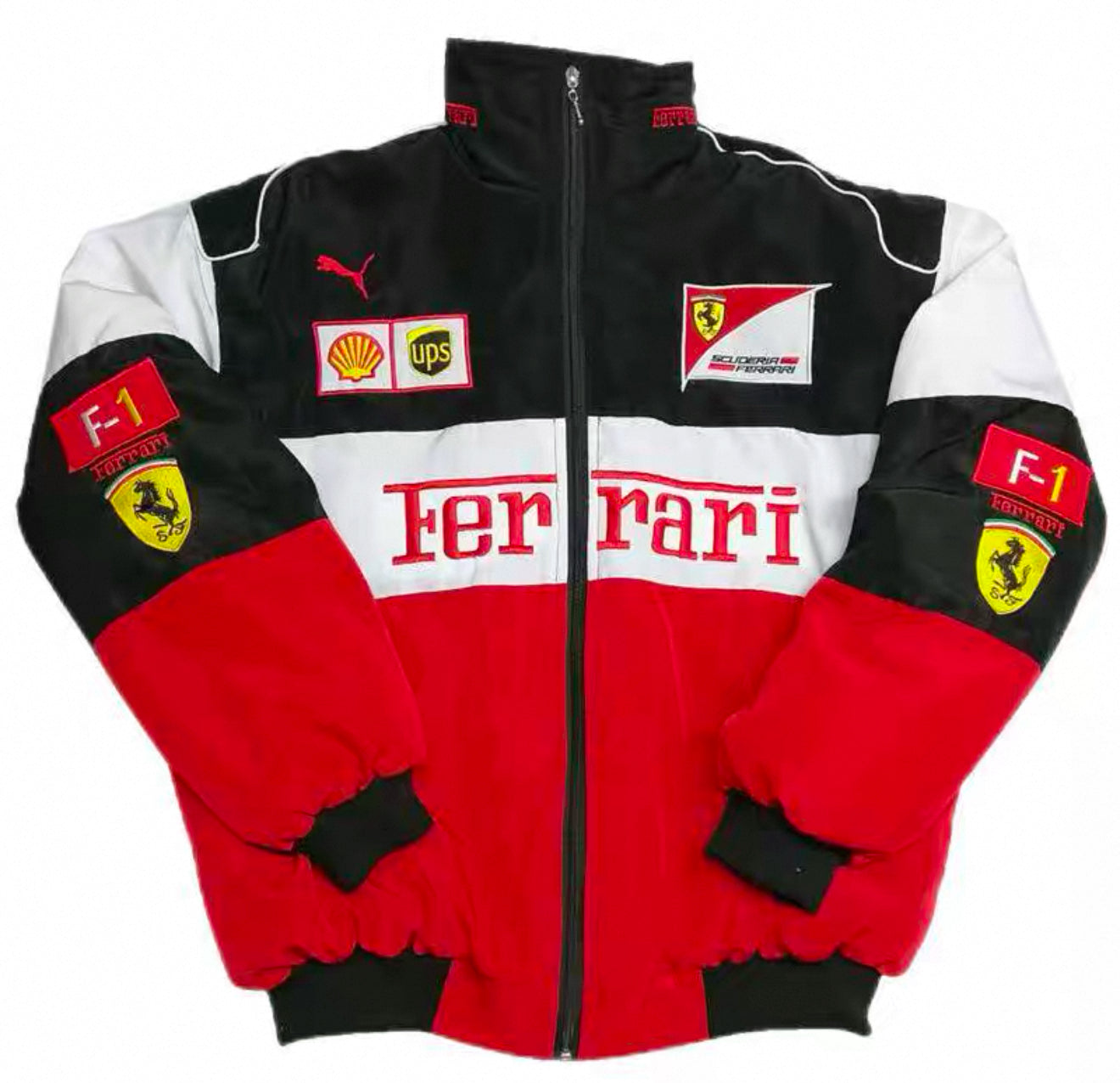 Ferrari F1 Team Racing Jacket – Red, White & Black Motorsport Edition