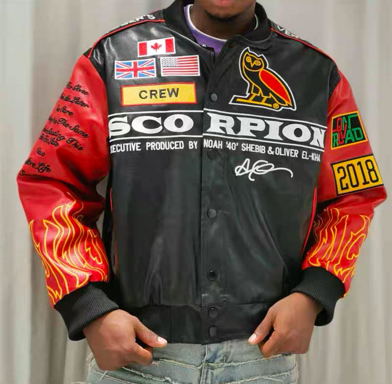 Drake Scorpion Varsity Jacket – OVO 2018 Tour Edition Bomber