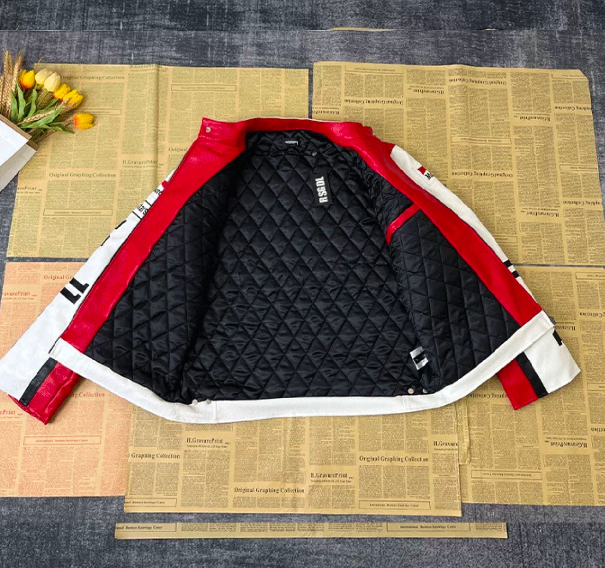 Marlboro Racing Leather Jacket – Retro MotoGP/F1 Style (Red & Brown Variants)