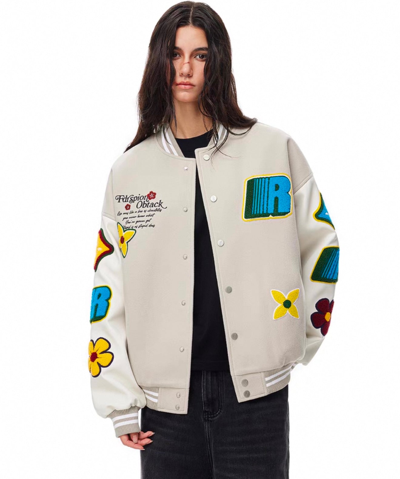 Floral Thickened Unisex Baseball Jacket