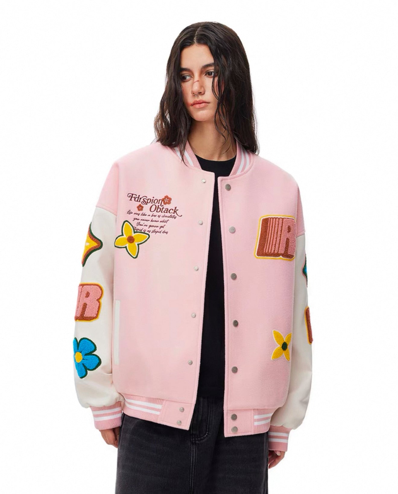 Floral Thickened Unisex Baseball Jacket