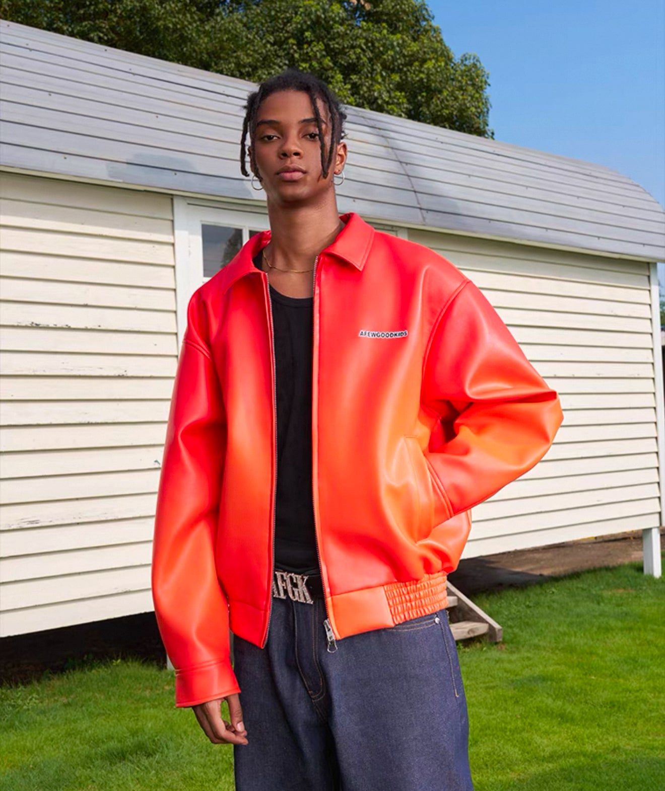 A Few Good Kids Oversized Red Varsity Jacket