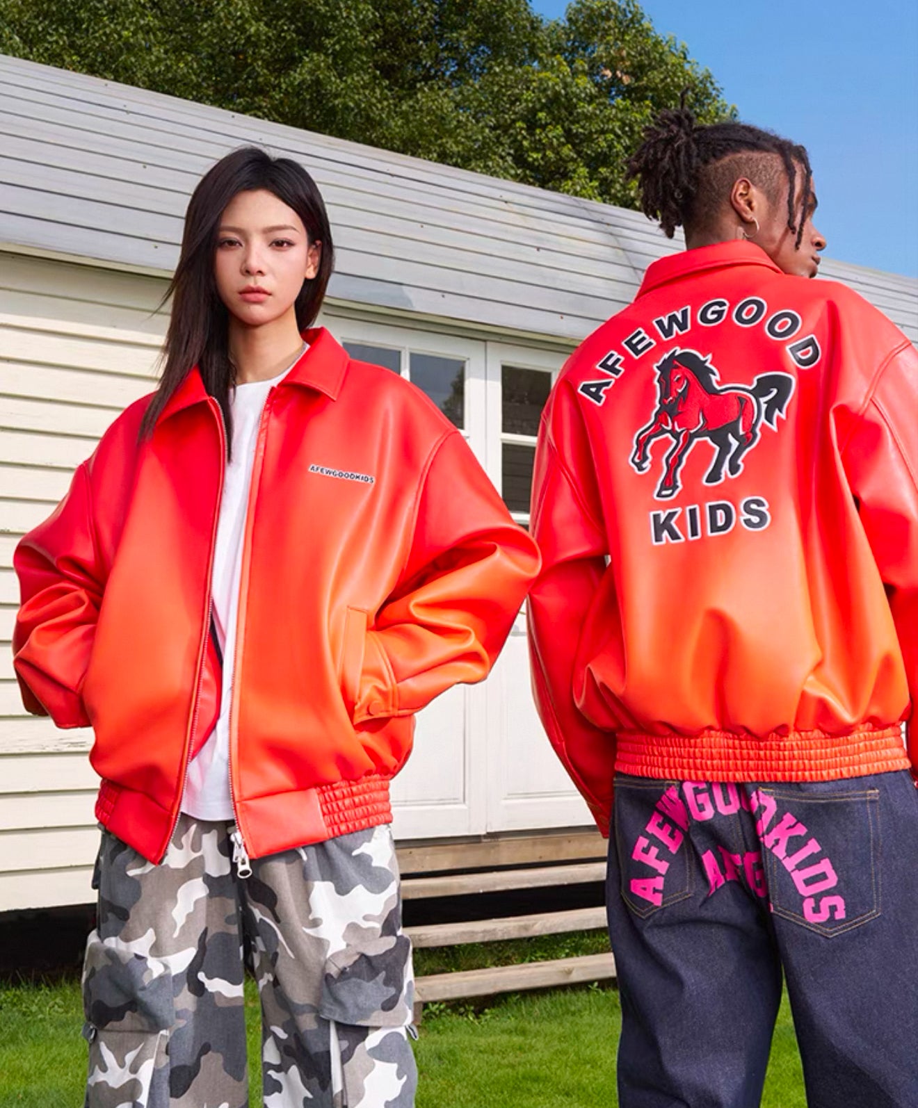 A Few Good Kids Oversized Red Varsity Jacket